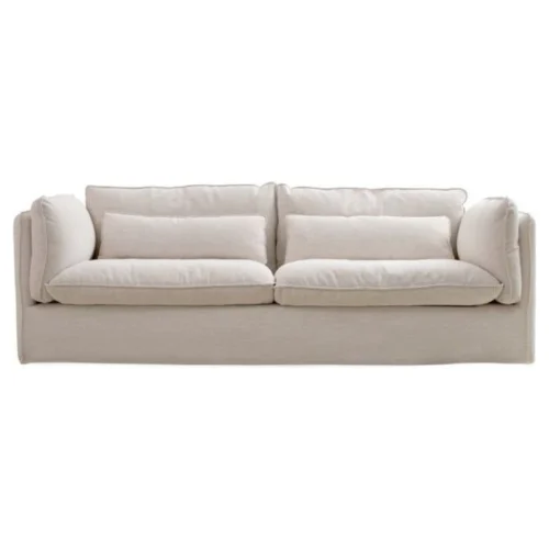 sofa acolchado blanco roto