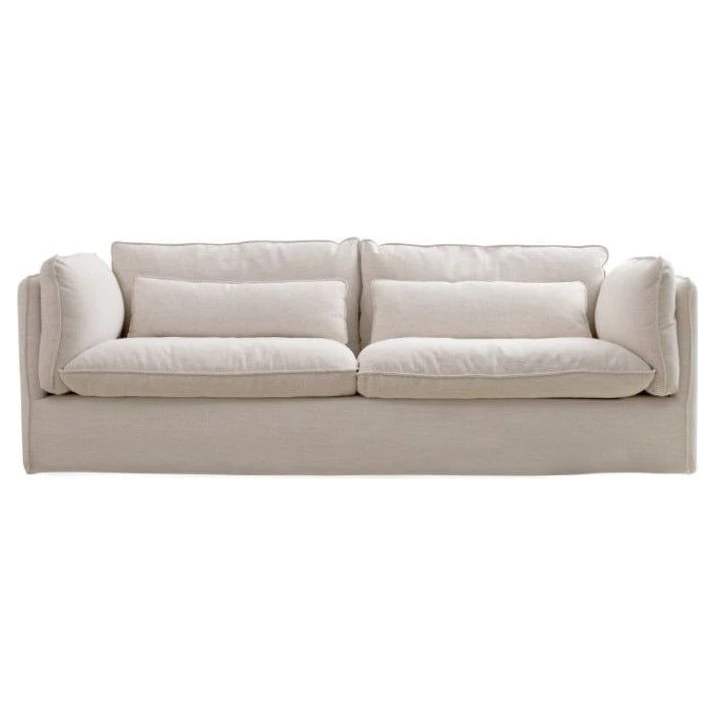 sofa acolchado blanco roto