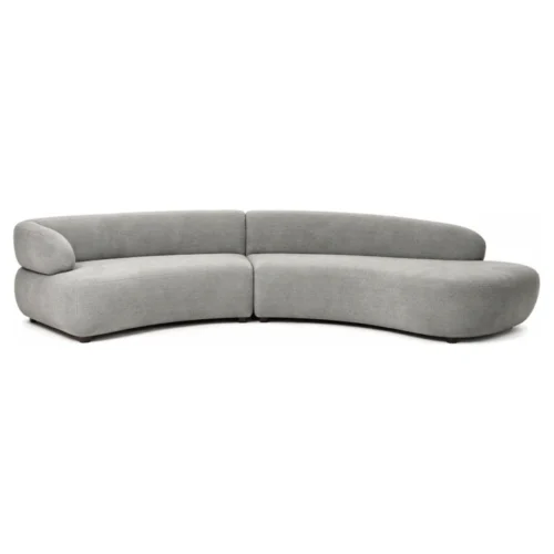sofa curvo gris salon