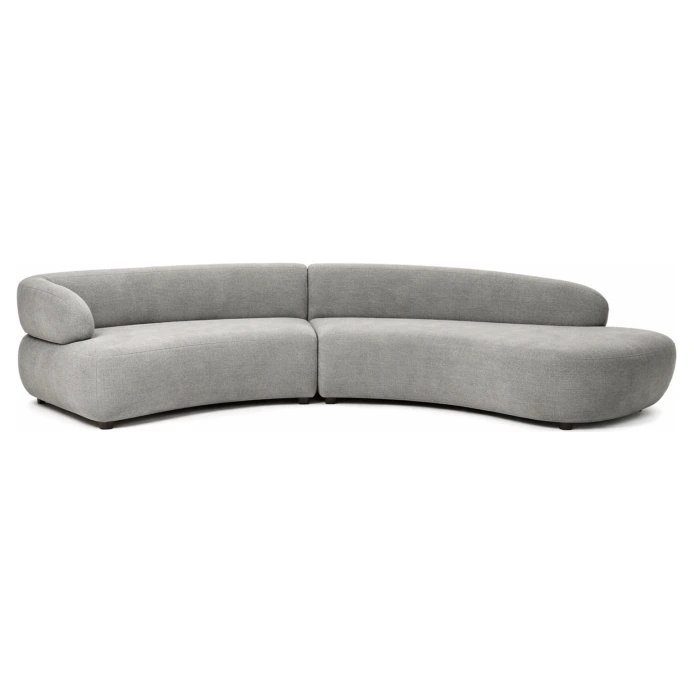 sofa curvo gris salon