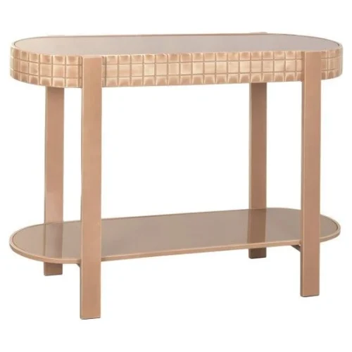 consola metal cristal bronce mosaico