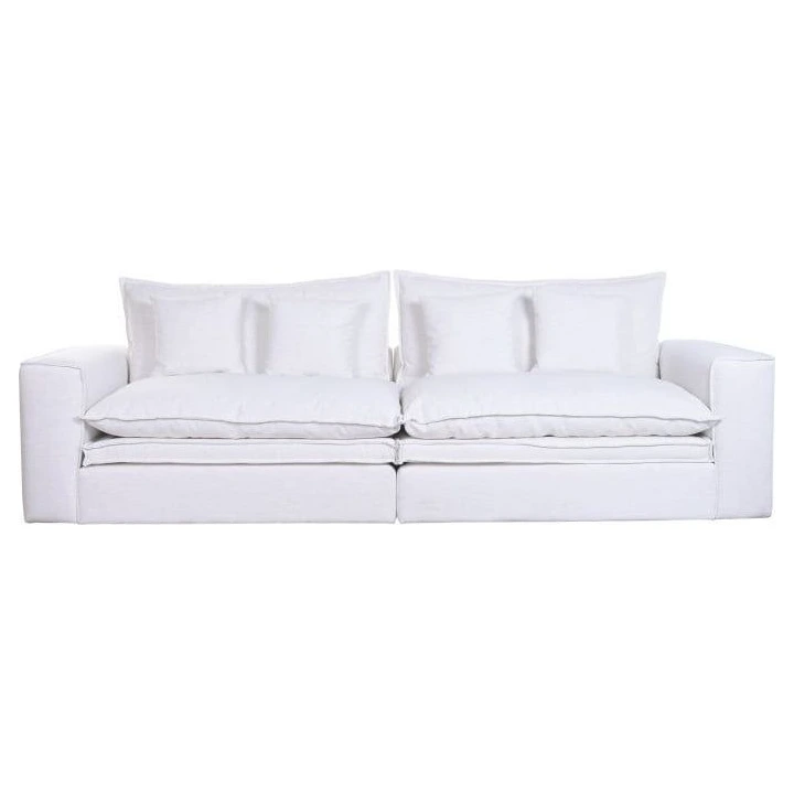 sofa lino blanco pluma