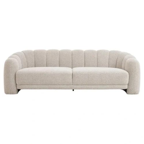 sofa curvo tapizado crema