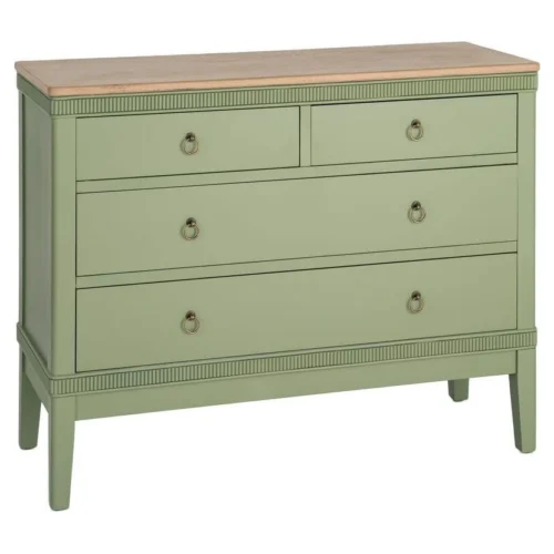 comoda de madera verde
