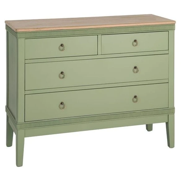 comoda de madera verde