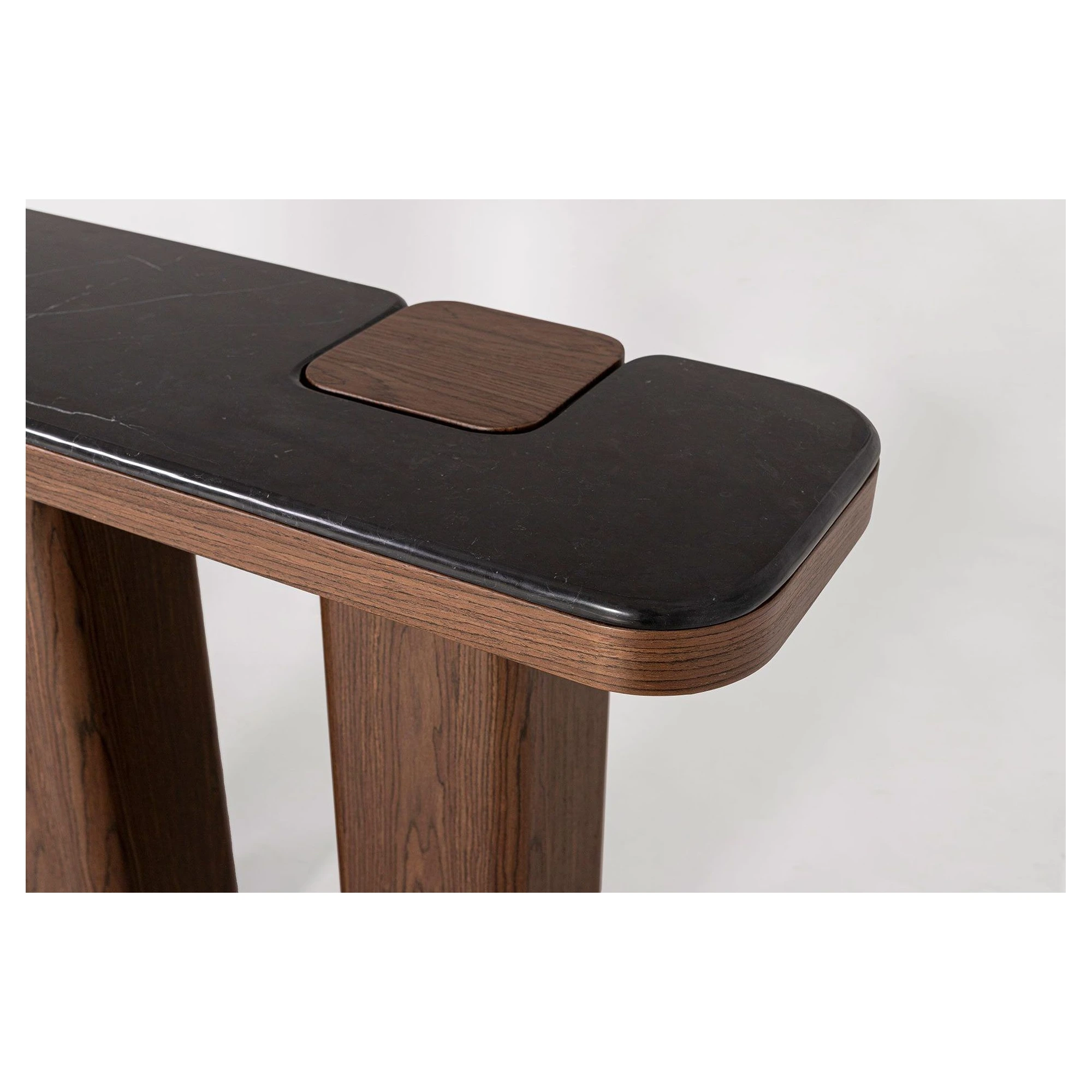 consola recibidor nogal marmol