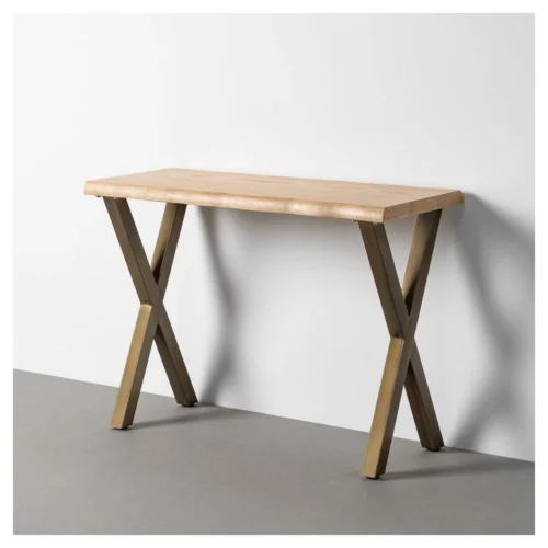consola recibidor madera y metal