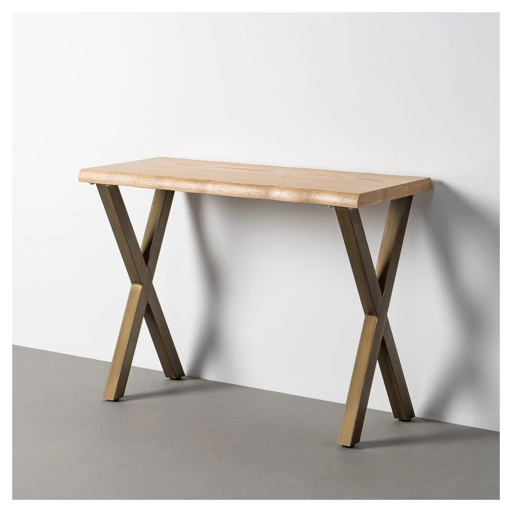 consola recibidor madera y metal