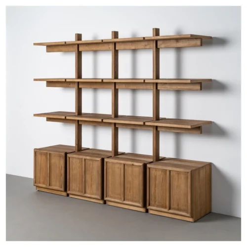 estantería madera de pino salón