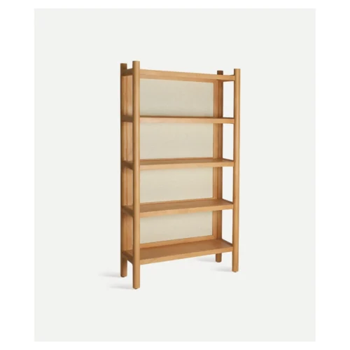 librería de madera natural