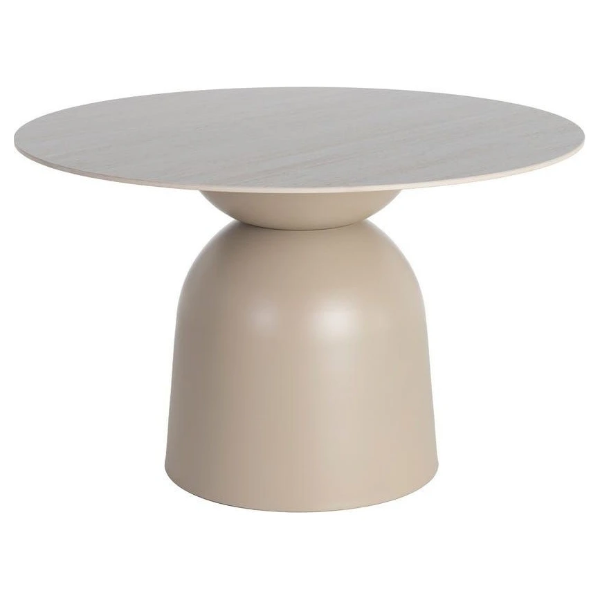 mesa de comedor redonda beige