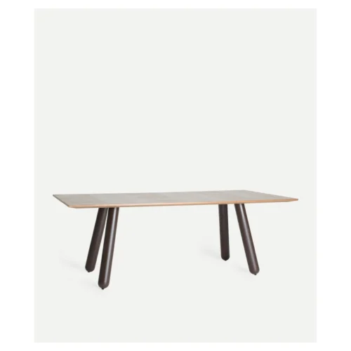 mesa comedor madera patas oscuras