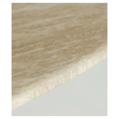 mesa de centro ovalada beige