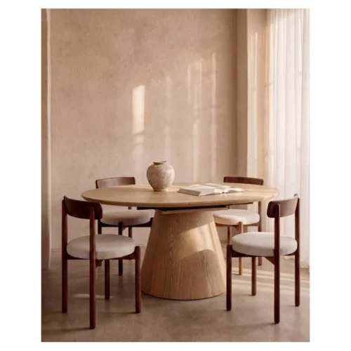 Mesa de comedor ovalada extensible