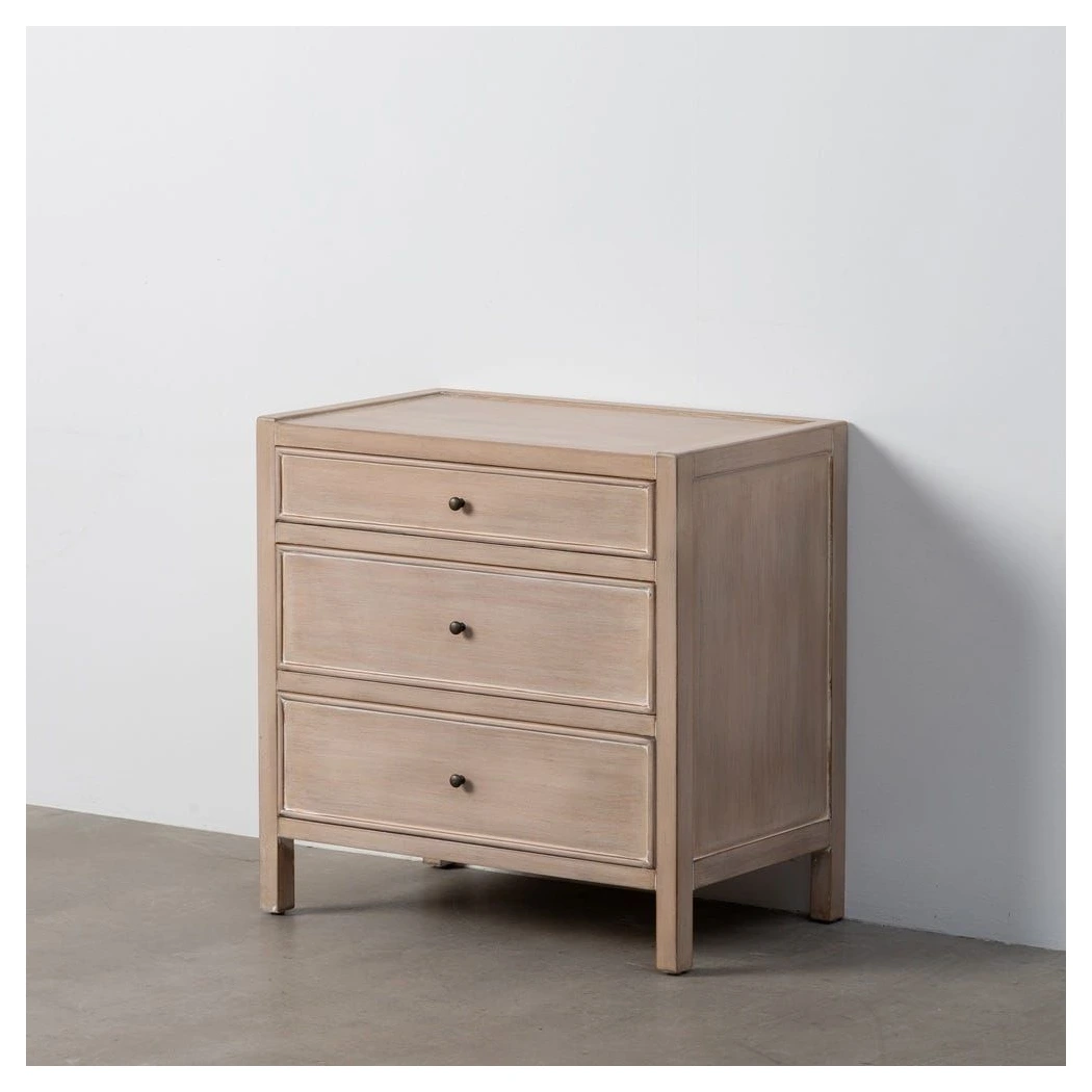 mesita de noche madera marrón