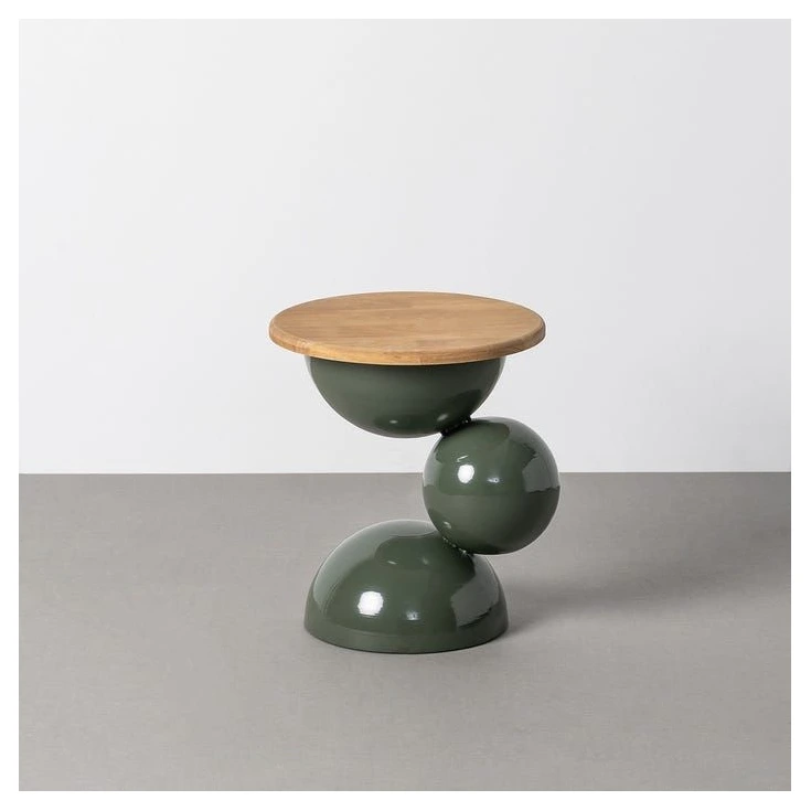 mesita auxiliar verde metal