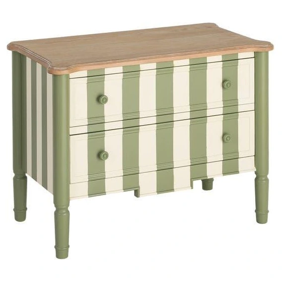 comoda rayas verde y crema