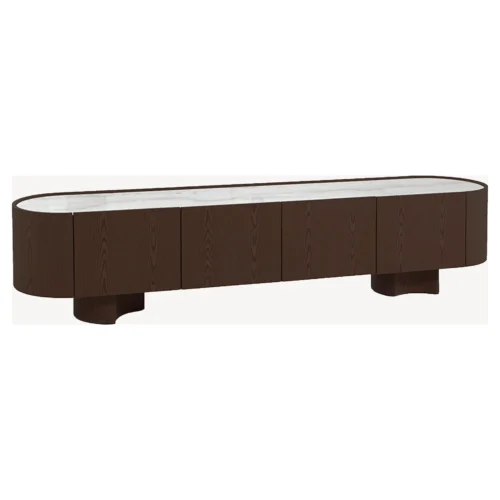 mueble tv nogal porcelanico