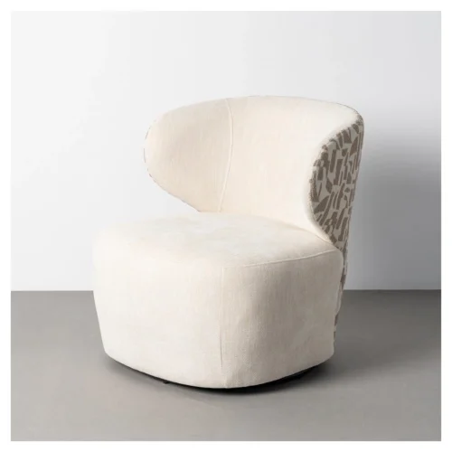 sillon giratorio crema beige