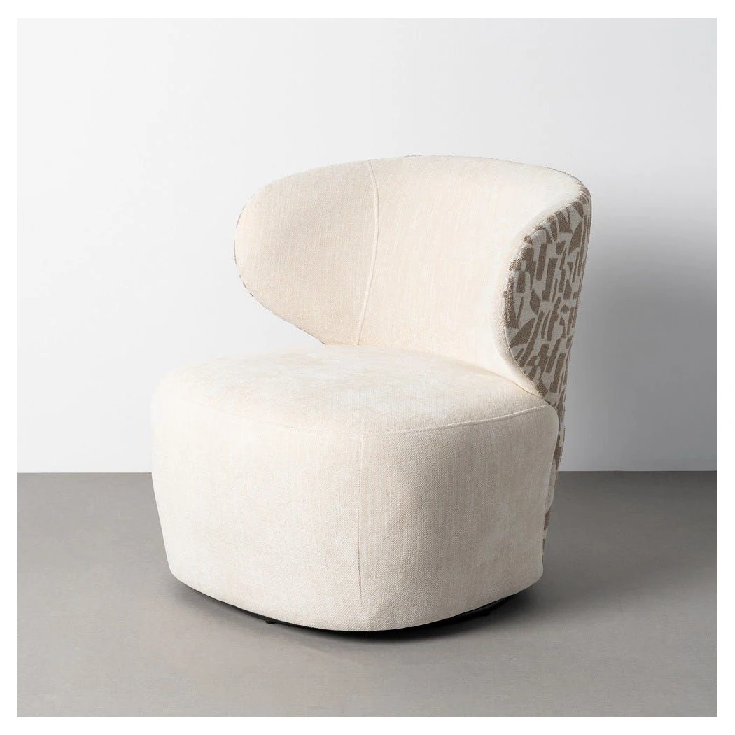 sillon giratorio crema beige