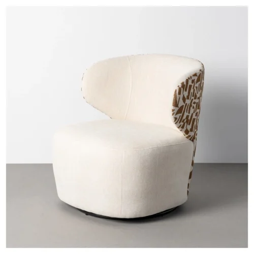 sillon tapizado crema y ocre