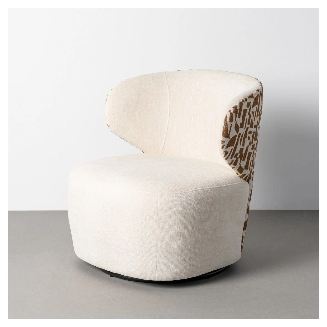 sillon tapizado crema y ocre
