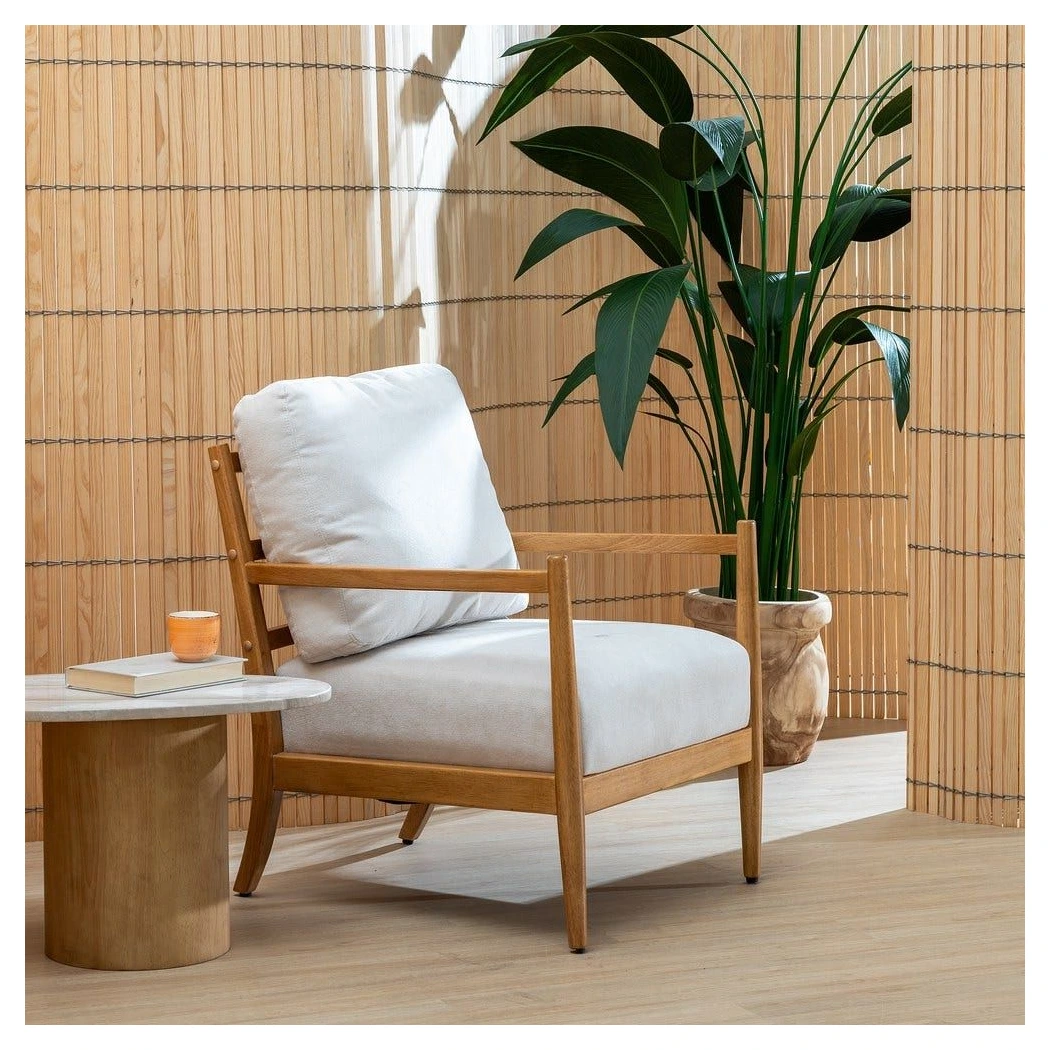 sillon de madera natural