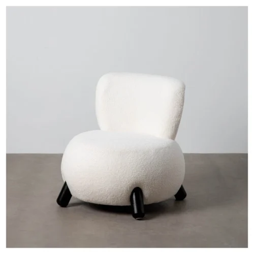 sillon tapizado blanco borreguito