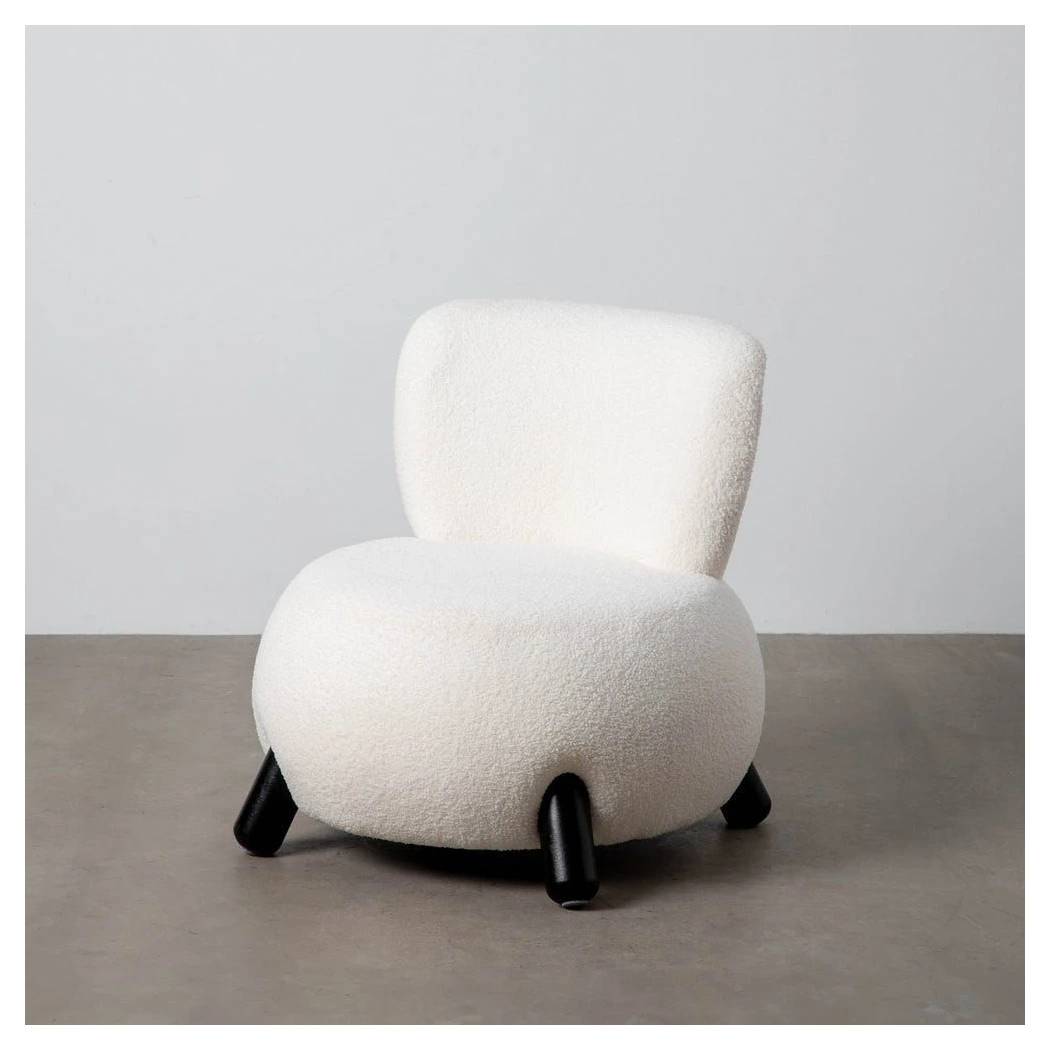 sillon tapizado blanco borreguito