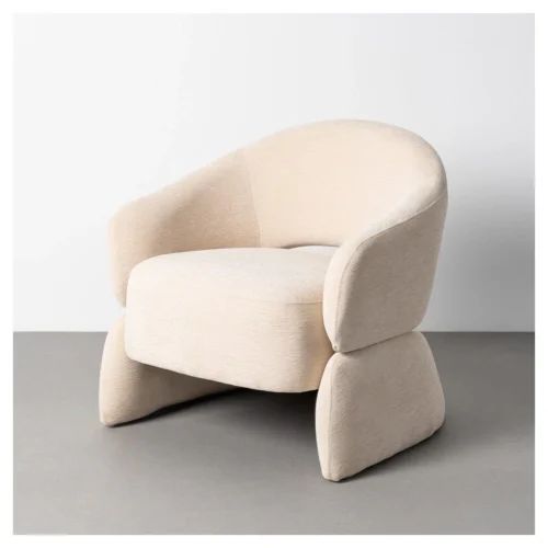 sillón tapizado crema