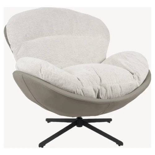 sillon giratorio gris con reposapies