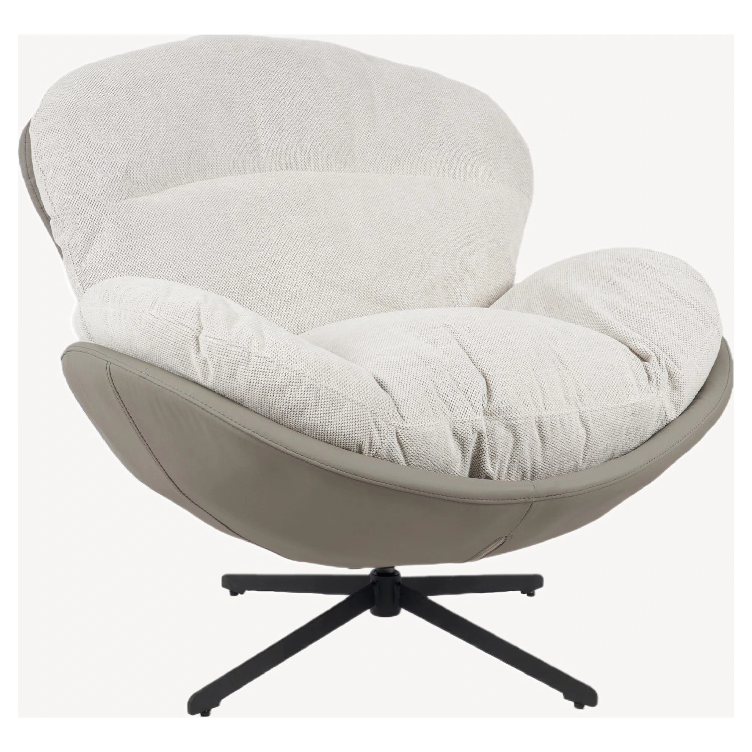 sillon giratorio gris con reposapies