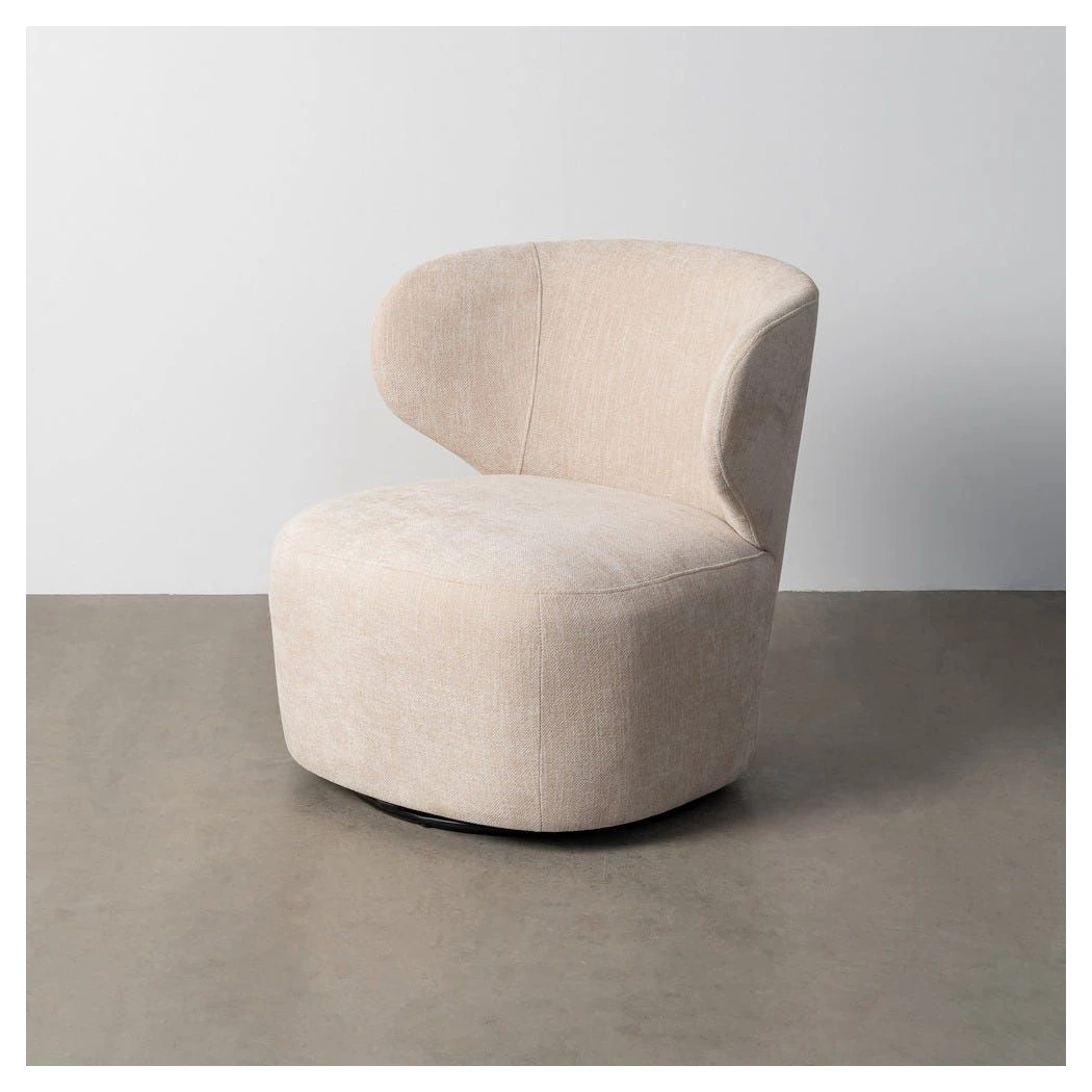 sillon giratorio tapizado beige