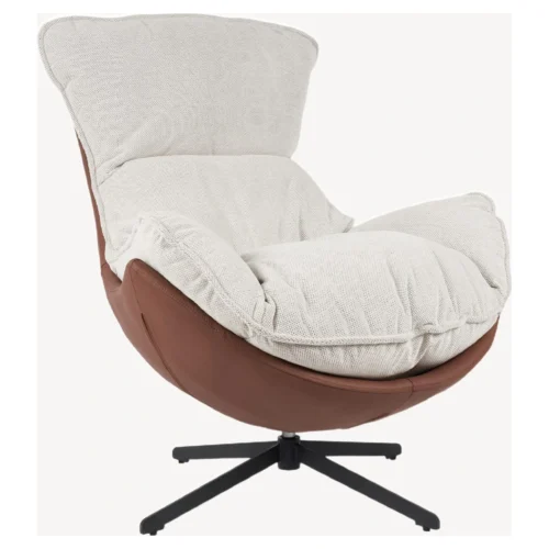 sillon giratorio terracota y beige