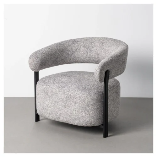 sillón tapizado gris y negro