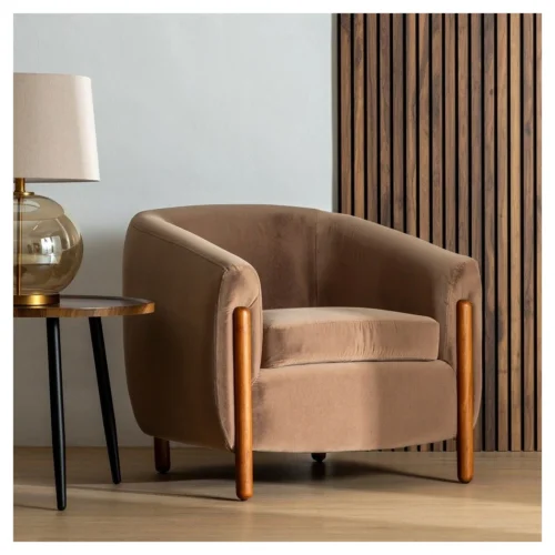 sillon terciopelo taupe