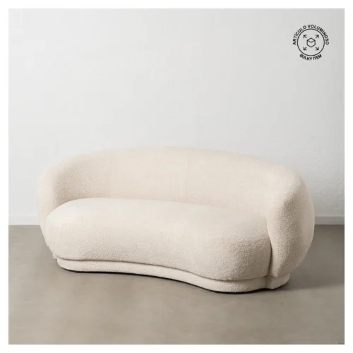 sofa curvo borreguito beige