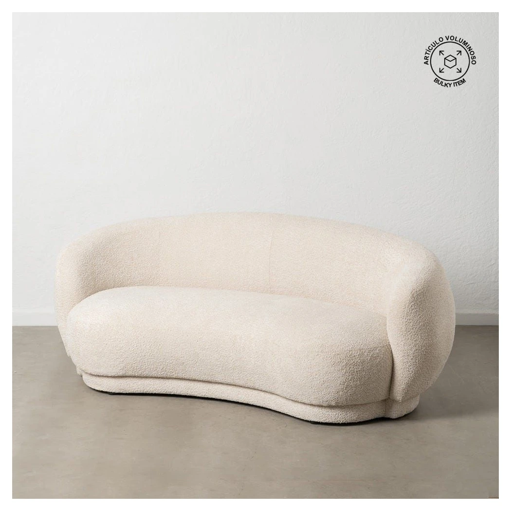 sofa curvo borreguito beige