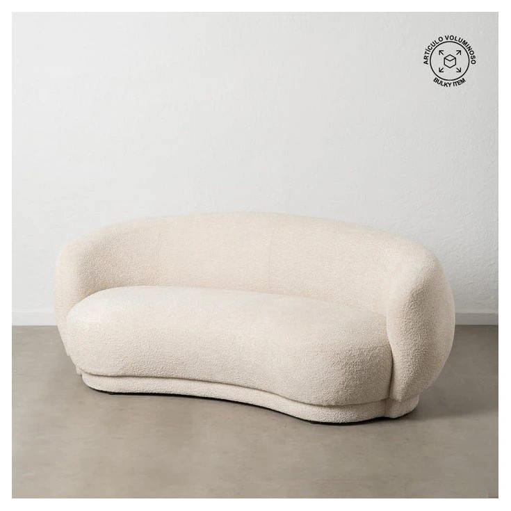 sofa curvo tapizado beige