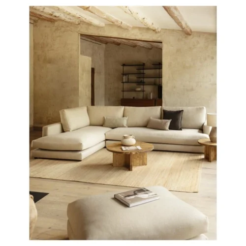 sofa con chaise longue beige