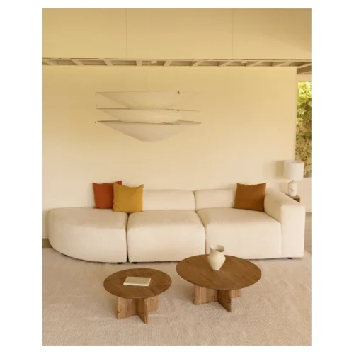 sofa modular curvo boucle blanco