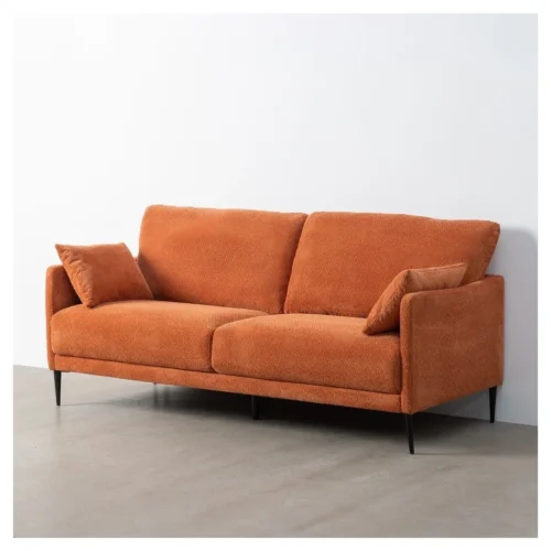sofa de tres plazas terracota