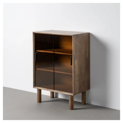 vitrina baja de madera
