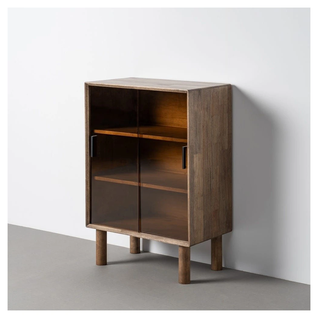 vitrina baja de madera
