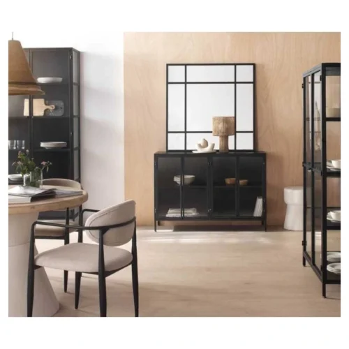 vitrina industrial metal negro cristal