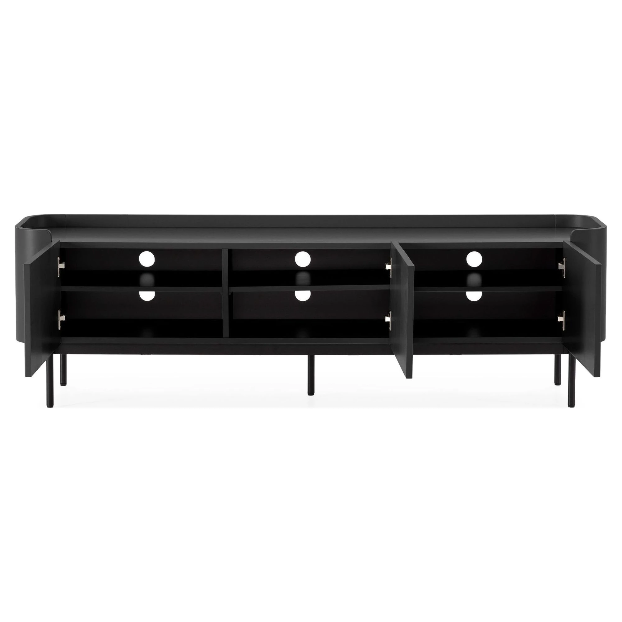 mueble tv negro acanalado 180cm