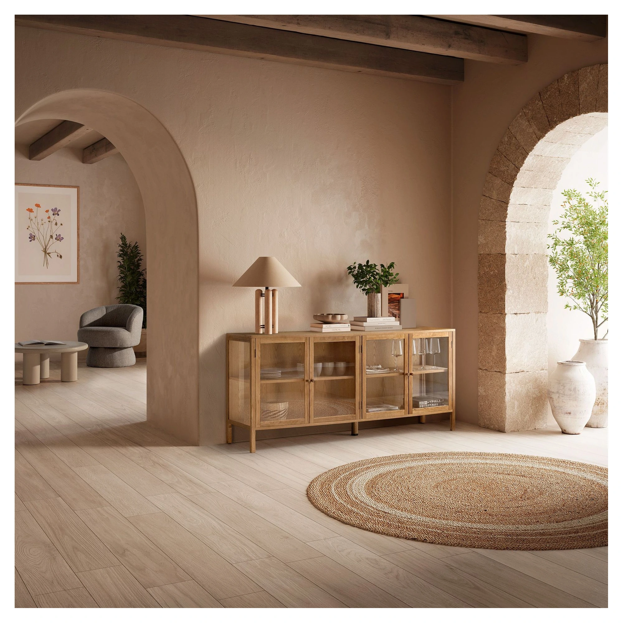 aparador roble cristal 180 cm