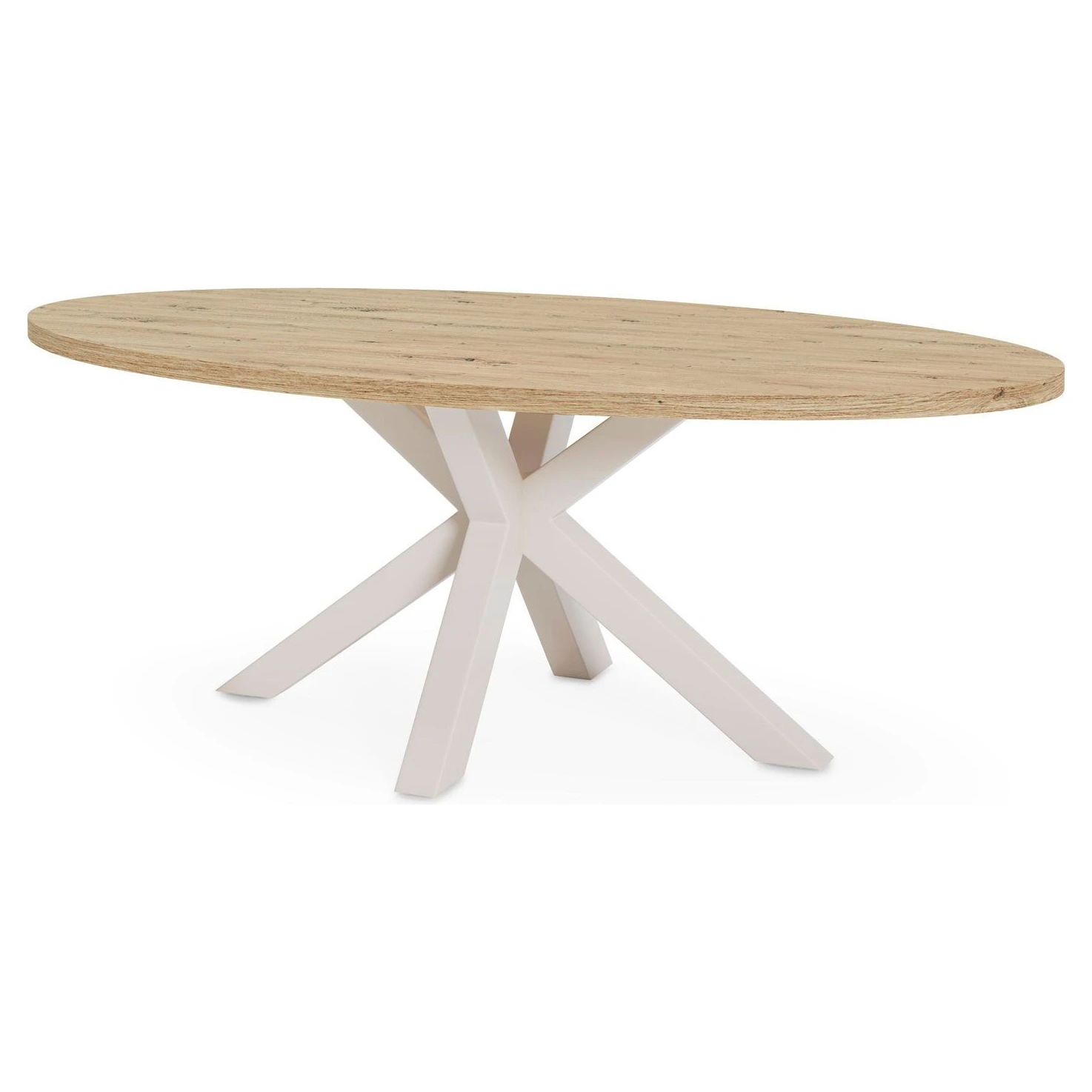 mesa comedor ovalada roble beige