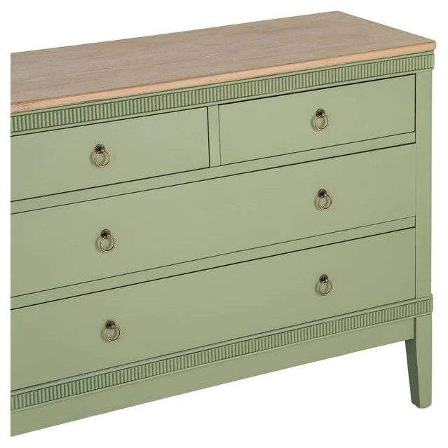 comoda de madera verde