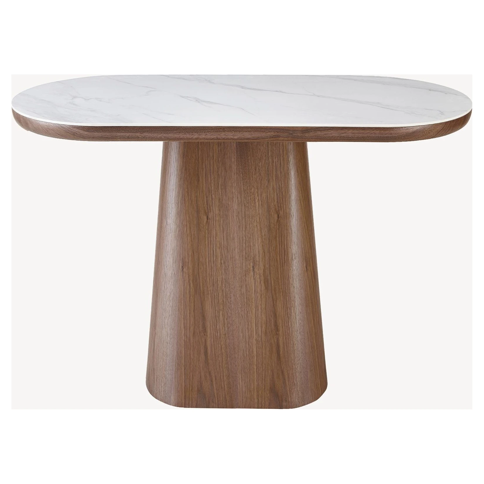 consola nogal y porcelanico blanco